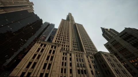 Bottom view of modern skyscraper in business district Stock Footage 252816918