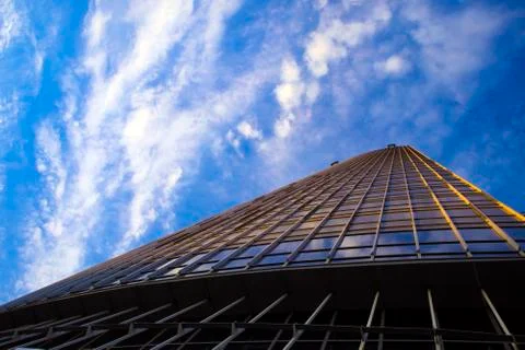 Bottom view of modern skyscraper Stock Photos