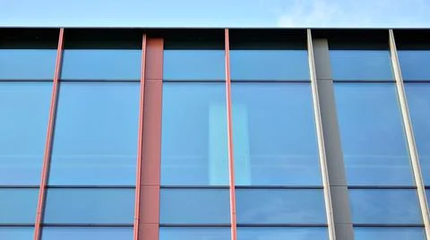 Bottom view of modern skyscraper Stock Photos