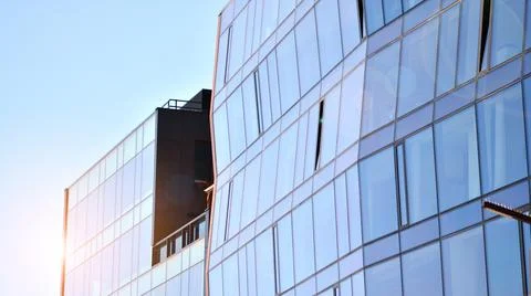 Bottom view of modern skyscraper Stock Photos