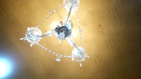 Bottom view of a modest chandelier light. Stock Footage 142669838
