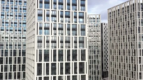 Bottom view of office building window close up Stock Footage 151276522