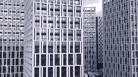 Bottom view of office building window close up Stock Footage 165849635