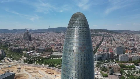Bottom view of office building window close up, reflection and perspective. Stock Footage 244809028