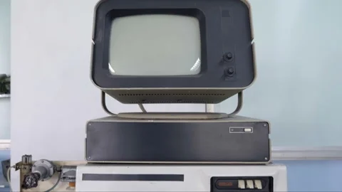 Bottom-Up View Of Old Computer Stock Footage 98419355