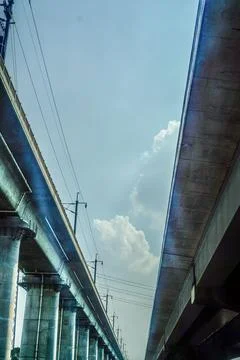 Bottom view of the overpass Stock Photos