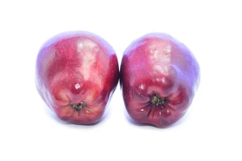 Bottom view red apple different shape Stock Photos