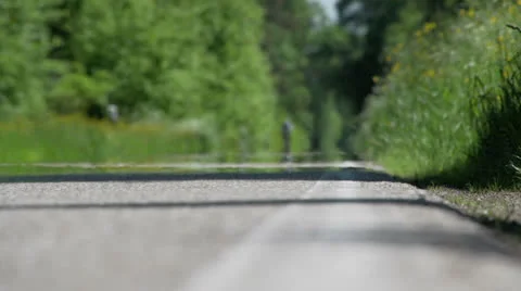 Bottom view of road on a hot summer day. Video stock 24581045