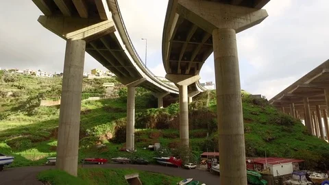 Bottom View of the Road Junction near Runway Stock Footage 72004257