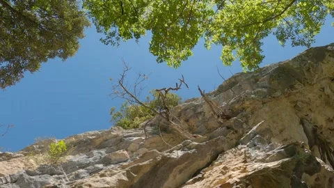 Bottom view of the rock faces, Mainarde Mountains - Molise, Italy Stockbeeldmateriaal 333458407
