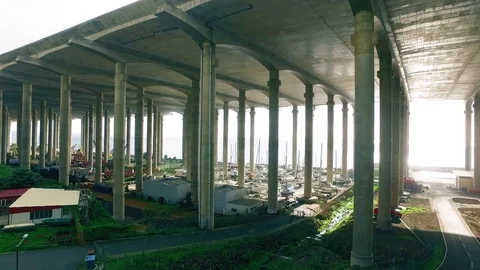 Bottom View of the Runway Airport Madeira Stockbeeldmateriaal 72004235