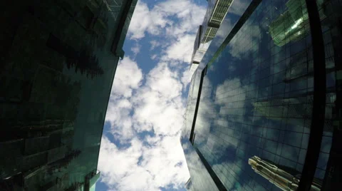 The bottom view up on skyscrapers Stock Footage 55007685