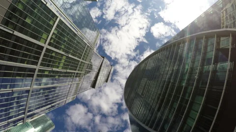 The bottom view up on skyscrapers Video stock 55008077