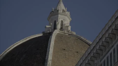 – A bottom–up view in slow motion of florence's most famous church Stock Footage 299847490