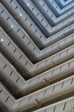 Bottom view of stack building floors with copy space for construction and arc 스톡 사진