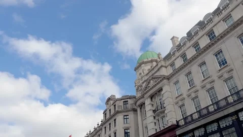 Bottom view of traditional, historical, typical buildings in London. Stock Footage 300260731