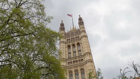 Bottom view of traditional, historical, typical buildings in London. Video stock 306064959