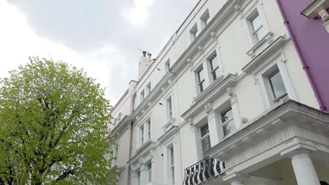 Bottom view of traditional, historical, typical buildings in London. Stock Footage 306065162