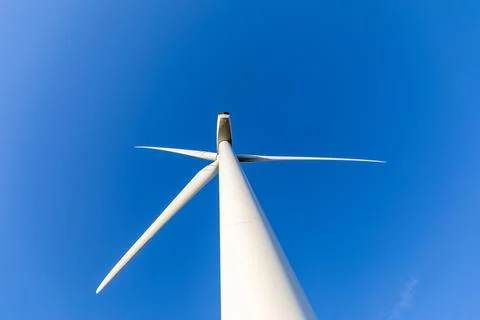 Bottom Up View of a Wind Turbine Stock Photos