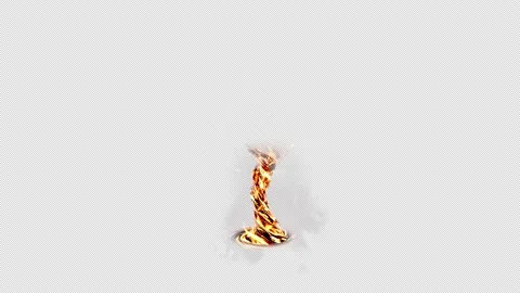 Bottom vortex from which shards of fire float scattered Isolated by Alpha Stock Footage 164560440