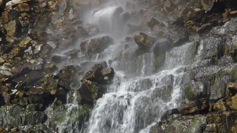 Bottom of the waterfall - Cascade falling down on stones Stock Footage 104269256