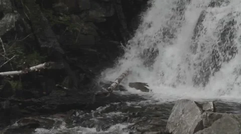 The bottom of a waterfall Stock Footage 40018869