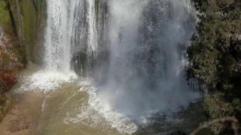 Bottom of a waterfall Stock Footage 74062515