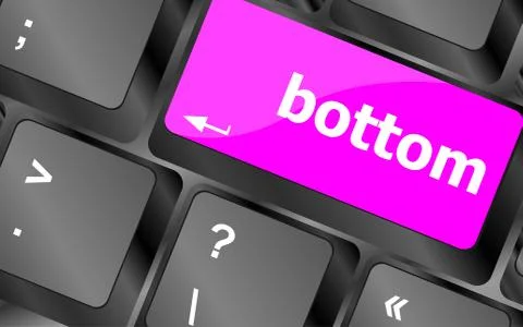 Bottom word on computer pc keyboard key Stock Illustration