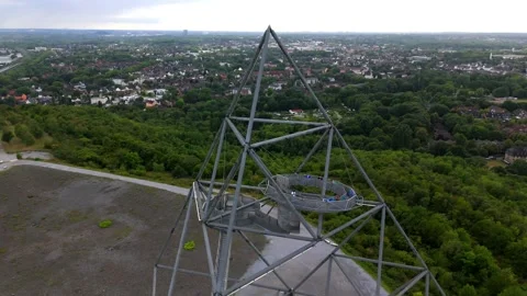 Bottrop Tetraeder Viewing Platform Aerial Over a Town Germany 動画素材 336452064