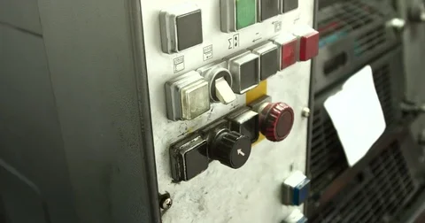 Bottuns of industrial printer Stock Footage 76092375