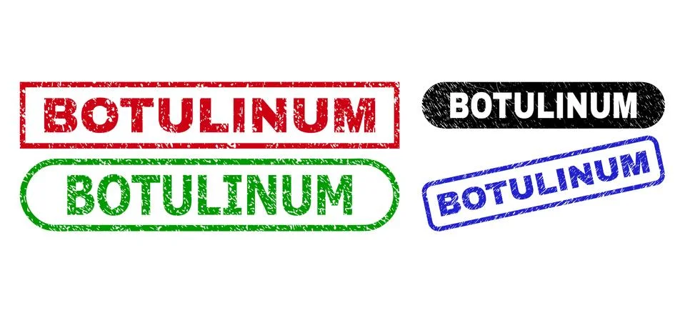 BOTULINUM Rectangle Seals Using Unclean Texture Illustration