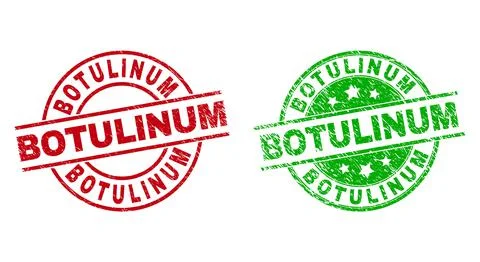 BOTULINUM Round Stamps Using Corroded Style Illustration