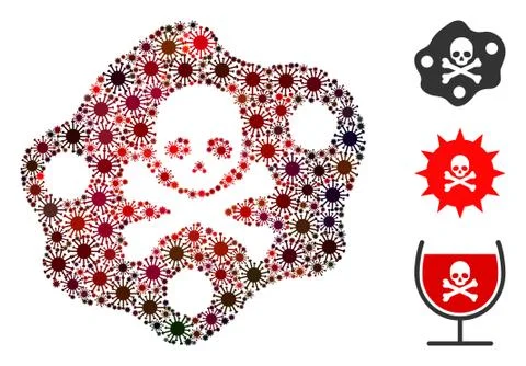 Botulinum Toxin Collage of CoronaVirus Elements Stockillustratie