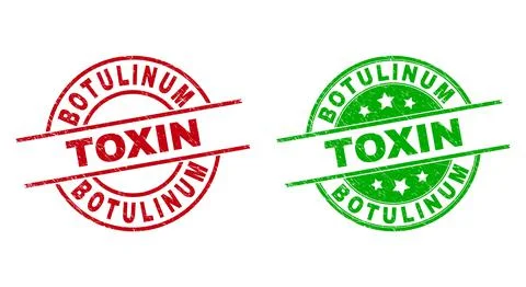 BOTULINUM TOXIN Round Stamps Using Unclean Surface Illustration