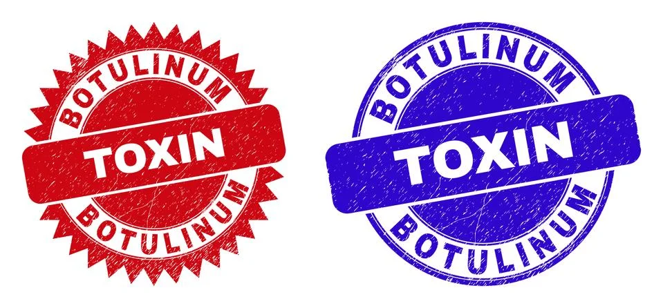 BOTULINUM TOXIN Rounded and Rosette Stamps with Unclean Surface Illustration