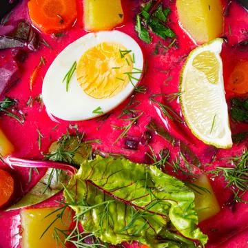 Botwinka Polish spring beetroot soup Stock Photos