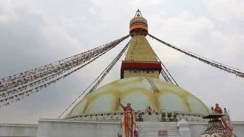 Boudhanath stupa, Kathmandu, Nepal Stock Footage 76490924