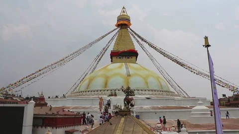 Boudhanath stupa, Kathmandu, Nepal Stock Footage 76491225