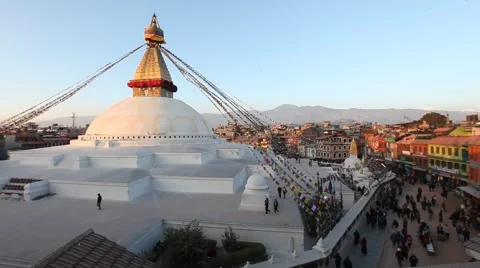 Boudhanath stupa view, Kathmandu, Nepal Stock Footage 59763135