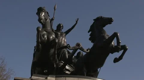 Boudica statue London Stock Footage