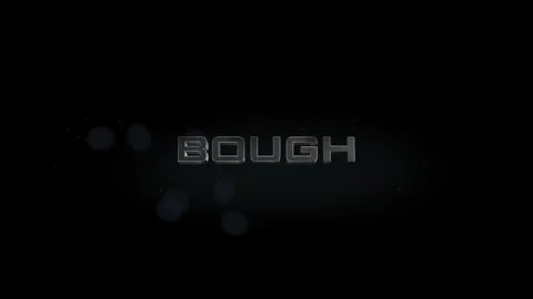 Bough 3D title metal text on black alpha channel background Stock Footage 256990547