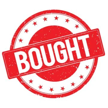 BOUGHT stamp sign red Stock Illustration