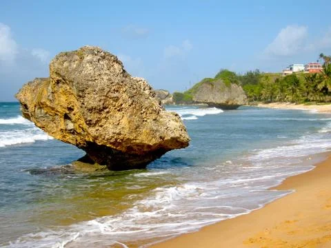 Boulder on beach Stock Photos