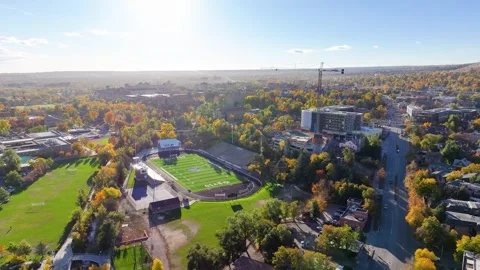Boulder BVSD Stadium | CU | Colorado University College | 4K Drone Footage Stock Footage 293244093