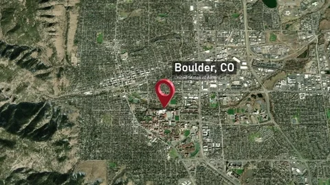 Boulder City Map Zoom (CO, USA) from Space to Earth Video stock 295378642
