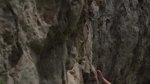 Boulder Climbing at the Rocks 4K Stock Footage 64184658