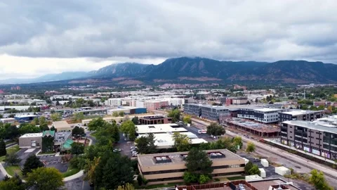 Boulder CO - City with Mountains Video stock 163447706