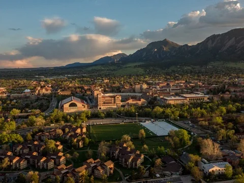 Boulder Colorado Aerial Drone Timelapse Stock Footage