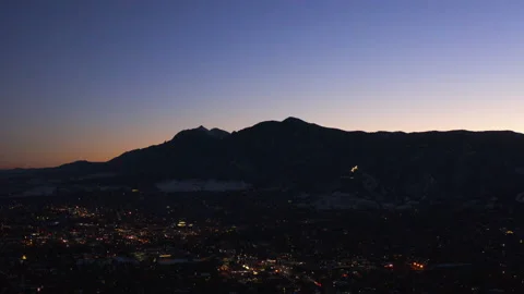 Boulder colorado during sunset from a drone view Video stock 144696011