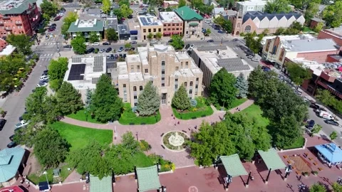 Boulder County Historic Courthouse 01 | Pearl Street | 4K Drone Footage Stock Footage 293246204